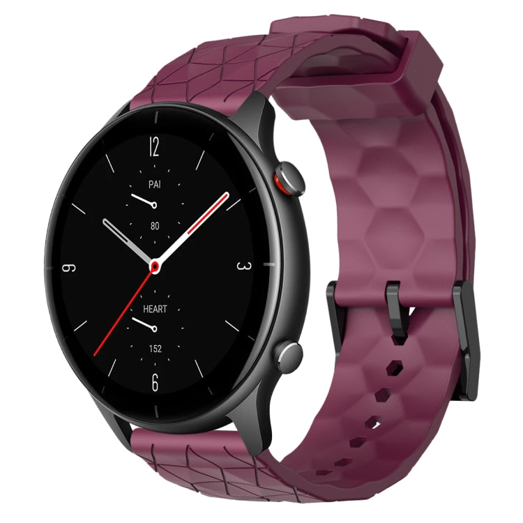 Cinturino per orologio in silicone tinta unita con motivo a calcio da 22 mm, For Amazfit GTR 3 Pro, For Amazfit GTR 2e
