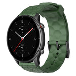 Cinturino per orologio in silicone tinta unita con motivo a calcio da 22 mm, For Amazfit GTR 3 Pro, For Amazfit GTR 2e