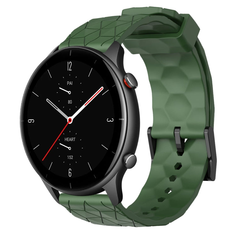 Cinturino per orologio in silicone tinta unita con motivo a calcio da 22 mm, For Amazfit GTR 3 Pro, For Amazfit GTR 2e