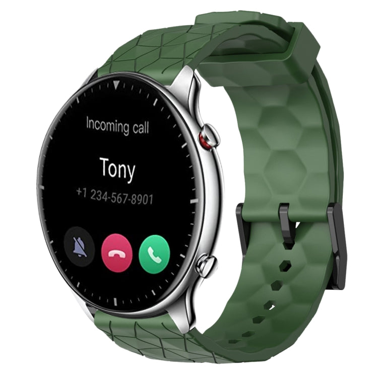 Cinturino per orologio in silicone tinta unita con motivo a calcio da 22 mm, For Amazfit GTR 2, For Amazfit 3