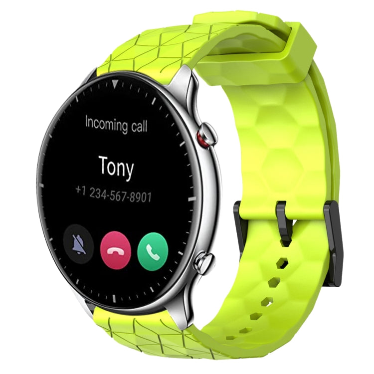 Cinturino per orologio in silicone tinta unita con motivo a calcio da 22 mm, For Amazfit GTR 2, For Amazfit 3
