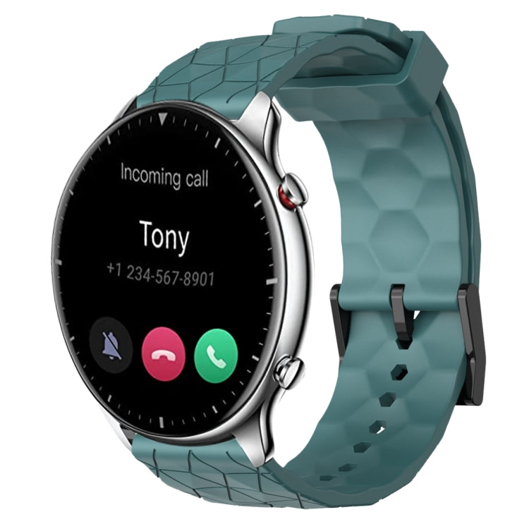Cinturino per orologio in silicone tinta unita con motivo a calcio da 22 mm, For Amazfit GTR 2, For Amazfit 3