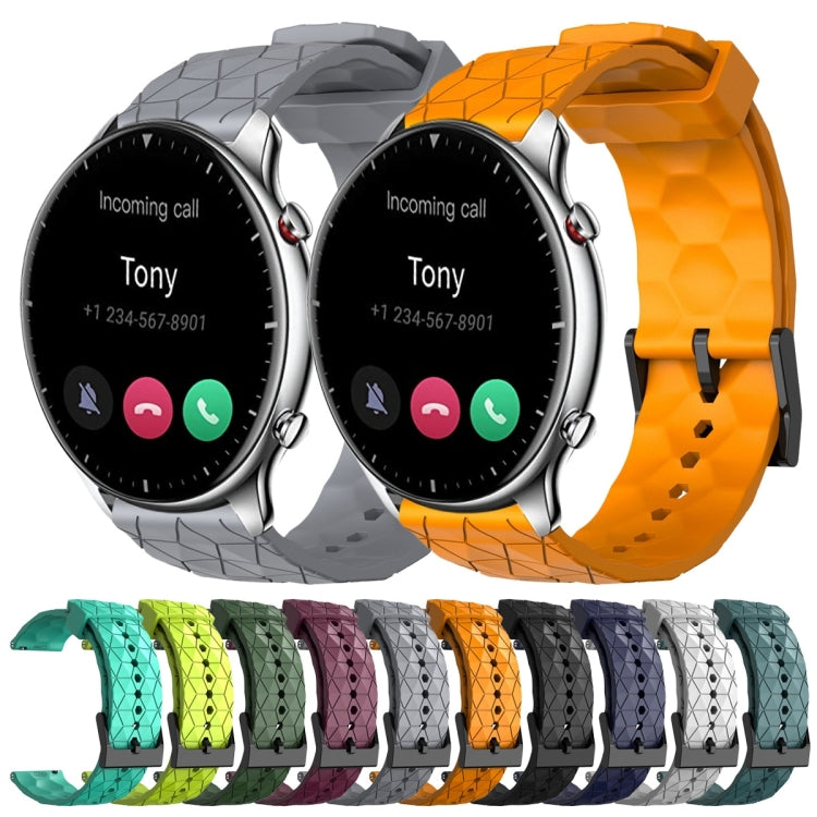 Cinturino per orologio in silicone tinta unita con motivo a calcio da 22 mm, For Amazfit GTR 2, For Amazfit 3