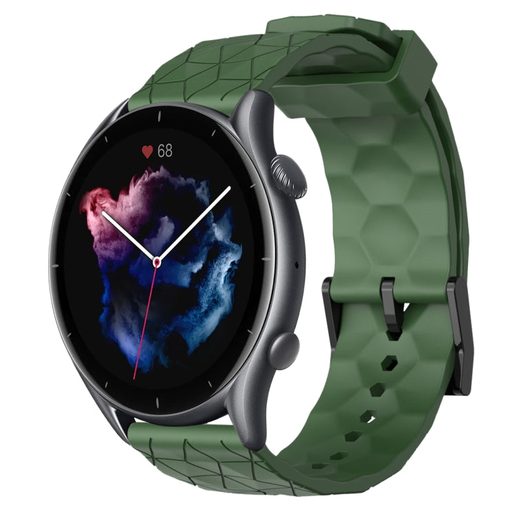 Cinturino per orologio in silicone tinta unita con motivo a calcio da 22 mm, For Amazfit GTR 2, For Amazfit 3