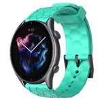 Cinturino per orologio in silicone tinta unita con motivo a calcio da 22 mm, For Amazfit GTR 2, For Amazfit 3