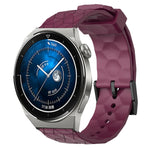 Cinturino per orologio in silicone tinta unita con motivo a calcio da 22 mm, For Huawei Watch GT3 Pro 46mm, For Huawei Watch GT3 46mm