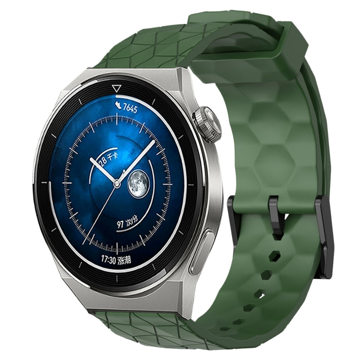 Cinturino per orologio in silicone tinta unita con motivo a calcio da 22 mm, For Huawei Watch GT3 Pro 46mm, For Huawei Watch GT3 46mm