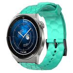 Cinturino per orologio in silicone tinta unita con motivo a calcio da 22 mm, For Huawei Watch GT3 Pro 46mm, For Huawei Watch GT3 46mm