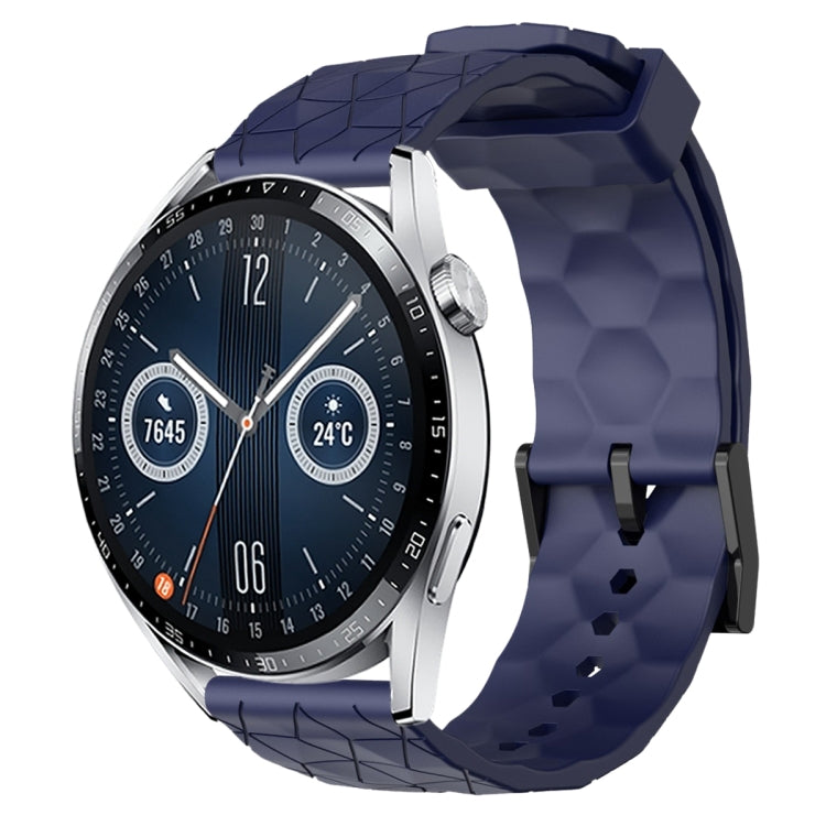 Cinturino per orologio in silicone tinta unita con motivo a calcio da 22 mm, For Huawei Watch GT3 Pro 46mm, For Huawei Watch GT3 46mm