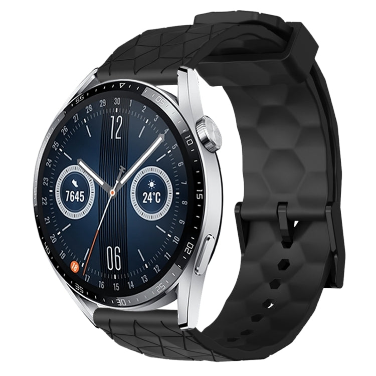 Cinturino per orologio in silicone tinta unita con motivo a calcio da 22 mm, For Huawei Watch GT3 Pro 46mm, For Huawei Watch GT3 46mm