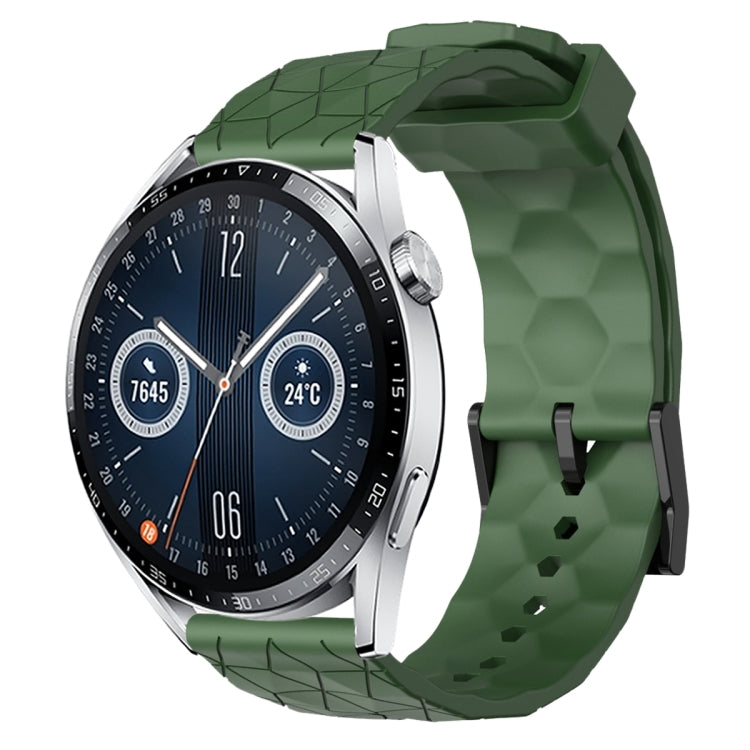 Cinturino per orologio in silicone tinta unita con motivo a calcio da 22 mm, For Huawei Watch GT3 Pro 46mm, For Huawei Watch GT3 46mm