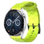 Cinturino per orologio in silicone tinta unita con motivo a calcio da 22 mm, For Huawei Watch GT3 Pro 46mm, For Huawei Watch GT3 46mm