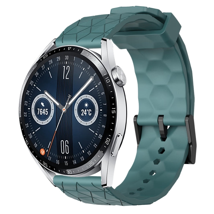 Cinturino per orologio in silicone tinta unita con motivo a calcio da 22 mm, For Huawei Watch GT3 Pro 46mm, For Huawei Watch GT3 46mm