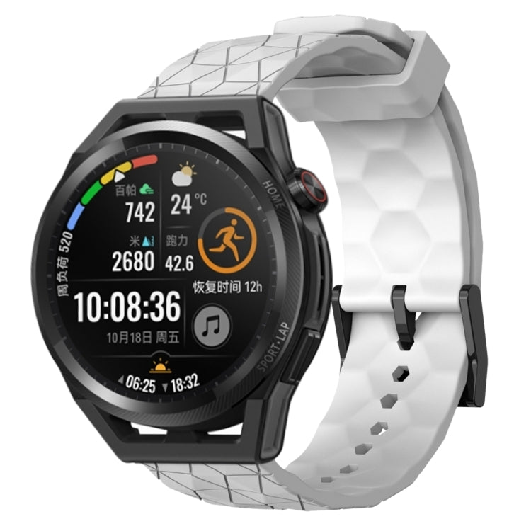 Cinturino per orologio in silicone tinta unita con motivo a calcio da 22 mm, For Huawei Watch GT Runner, For Huawei Watch 3