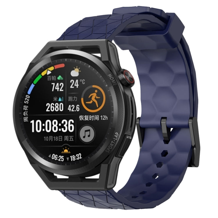 Cinturino per orologio in silicone tinta unita con motivo a calcio da 22 mm, For Huawei Watch GT Runner, For Huawei Watch 3