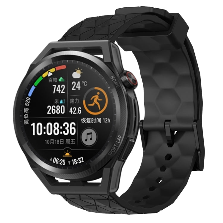 Cinturino per orologio in silicone tinta unita con motivo a calcio da 22 mm, For Huawei Watch GT Runner, For Huawei Watch 3