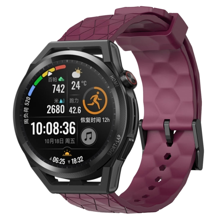 Cinturino per orologio in silicone tinta unita con motivo a calcio da 22 mm, For Huawei Watch GT Runner, For Huawei Watch 3