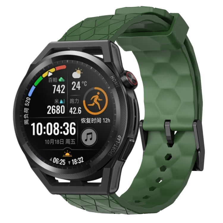 Cinturino per orologio in silicone tinta unita con motivo a calcio da 22 mm, For Huawei Watch GT Runner, For Huawei Watch 3