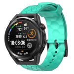 Cinturino per orologio in silicone tinta unita con motivo a calcio da 22 mm, For Huawei Watch GT Runner, For Huawei Watch 3