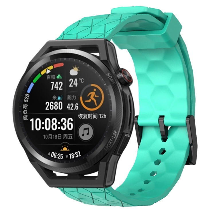 Cinturino per orologio in silicone tinta unita con motivo a calcio da 22 mm, For Huawei Watch GT Runner, For Huawei Watch 3