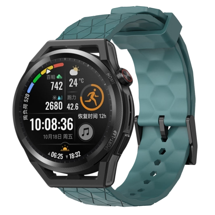 Cinturino per orologio in silicone tinta unita con motivo a calcio da 22 mm, For Huawei Watch GT Runner, For Huawei Watch 3
