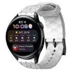 Cinturino per orologio in silicone tinta unita con motivo a calcio da 22 mm, For Huawei Watch GT Runner, For Huawei Watch 3