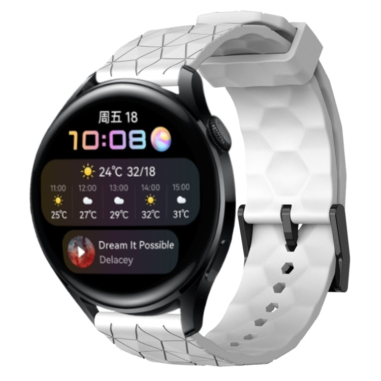 Cinturino per orologio in silicone tinta unita con motivo a calcio da 22 mm, For Huawei Watch GT Runner, For Huawei Watch 3