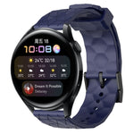 Cinturino per orologio in silicone tinta unita con motivo a calcio da 22 mm, For Huawei Watch GT Runner, For Huawei Watch 3
