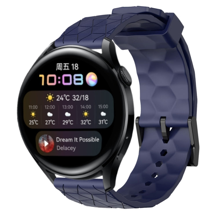 Cinturino per orologio in silicone tinta unita con motivo a calcio da 22 mm, For Huawei Watch GT Runner, For Huawei Watch 3