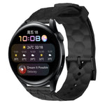 Cinturino per orologio in silicone tinta unita con motivo a calcio da 22 mm, For Huawei Watch GT Runner, For Huawei Watch 3