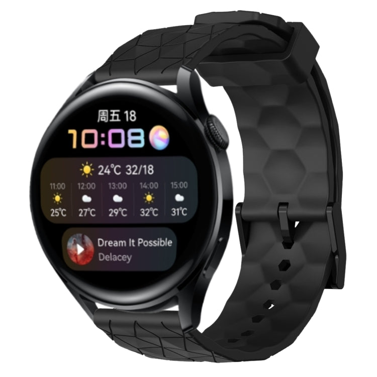 Cinturino per orologio in silicone tinta unita con motivo a calcio da 22 mm, For Huawei Watch GT Runner, For Huawei Watch 3