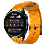 Cinturino per orologio in silicone tinta unita con motivo a calcio da 22 mm, For Huawei Watch GT Runner, For Huawei Watch 3