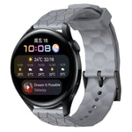 Cinturino per orologio in silicone tinta unita con motivo a calcio da 22 mm, For Huawei Watch GT Runner, For Huawei Watch 3