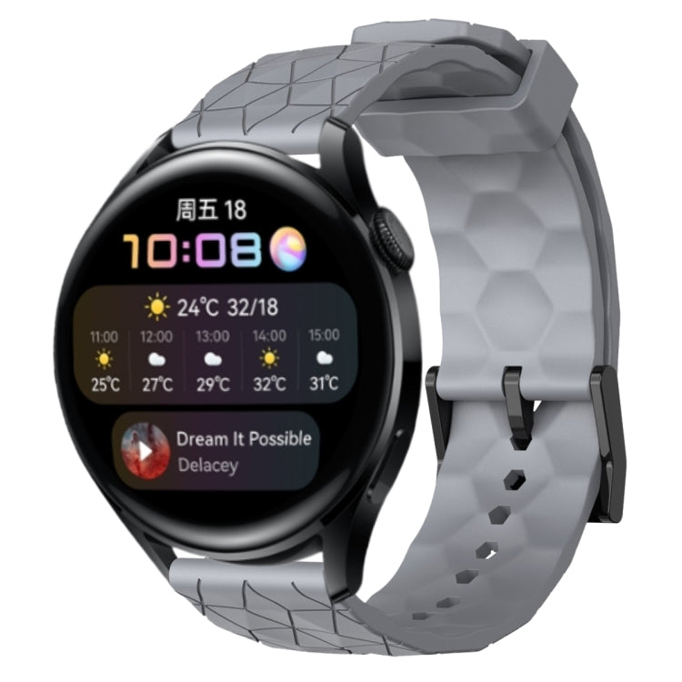 Cinturino per orologio in silicone tinta unita con motivo a calcio da 22 mm, For Huawei Watch GT Runner, For Huawei Watch 3