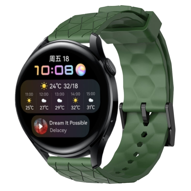 Cinturino per orologio in silicone tinta unita con motivo a calcio da 22 mm, For Huawei Watch GT Runner, For Huawei Watch 3
