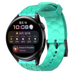 Cinturino per orologio in silicone tinta unita con motivo a calcio da 22 mm, For Huawei Watch GT Runner, For Huawei Watch 3