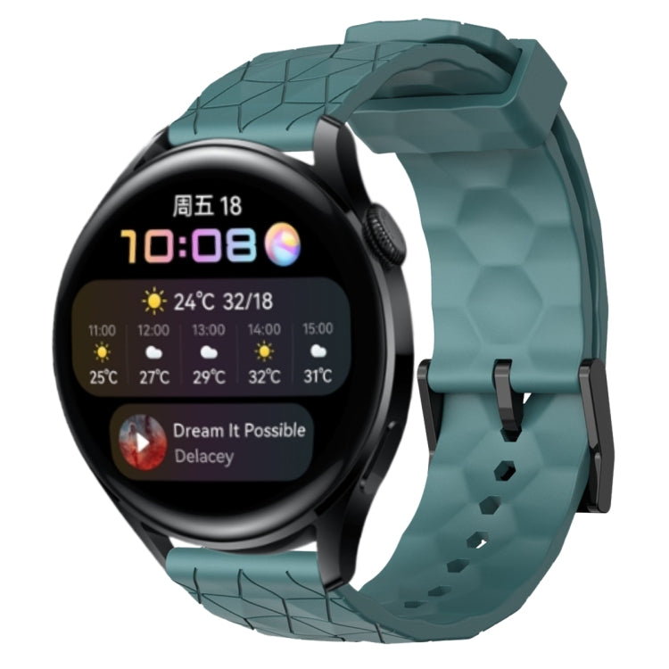 Cinturino per orologio in silicone tinta unita con motivo a calcio da 22 mm, For Huawei Watch GT Runner, For Huawei Watch 3