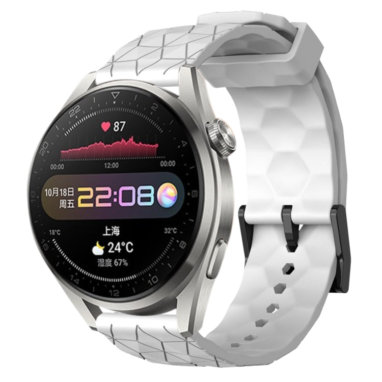 Cinturino per orologio in silicone tinta unita con motivo a calcio da 22 mm, For Huawei Watch 3 Pro, For Huawei GT2 Pro