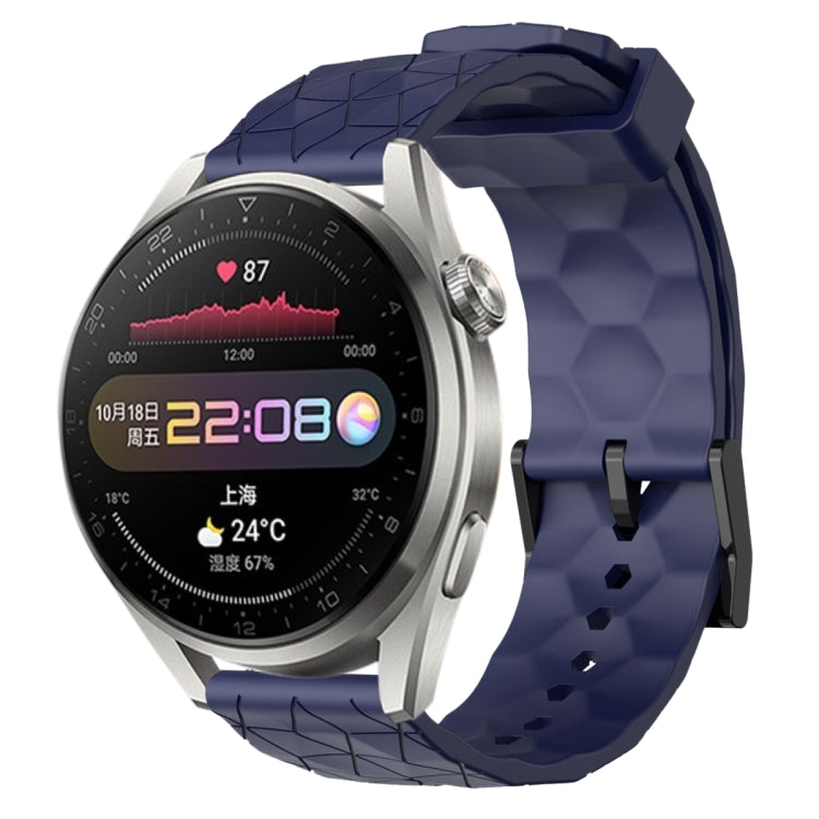 Cinturino per orologio in silicone tinta unita con motivo a calcio da 22 mm, For Huawei Watch 3 Pro, For Huawei GT2 Pro