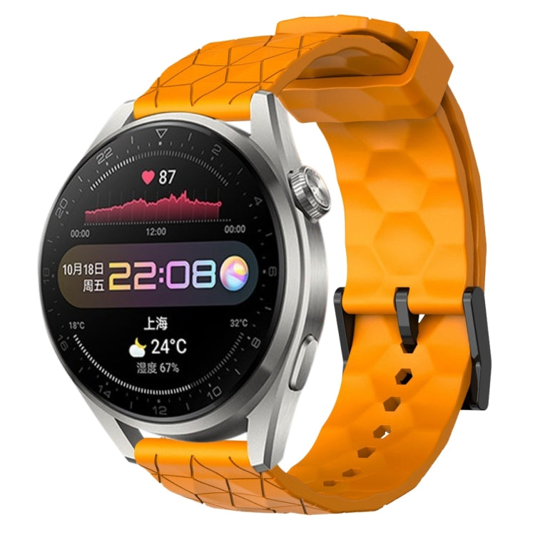 Cinturino per orologio in silicone tinta unita con motivo a calcio da 22 mm, For Huawei Watch 3 Pro, For Huawei GT2 Pro