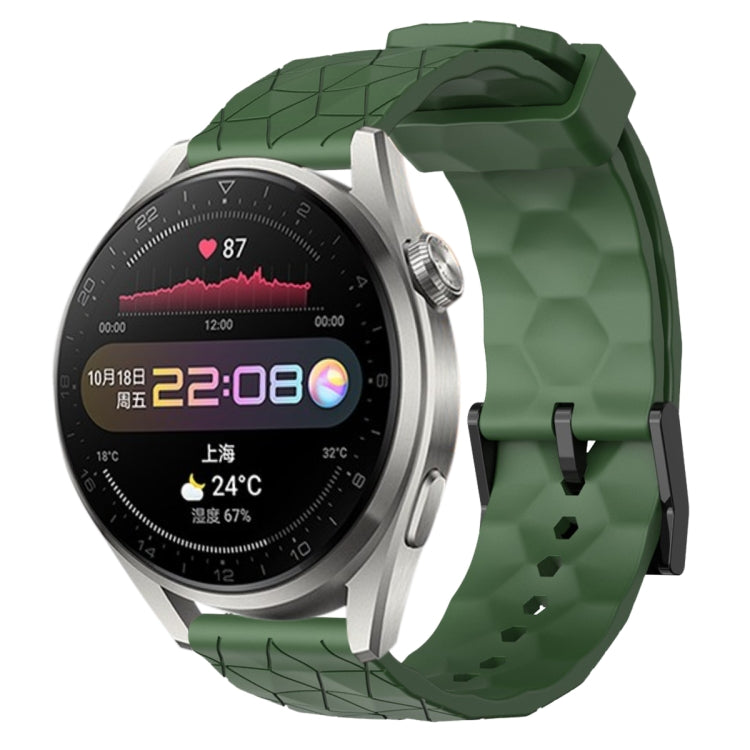 Cinturino per orologio in silicone tinta unita con motivo a calcio da 22 mm, For Huawei Watch 3 Pro, For Huawei GT2 Pro