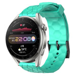 Cinturino per orologio in silicone tinta unita con motivo a calcio da 22 mm, For Huawei Watch 3 Pro, For Huawei GT2 Pro