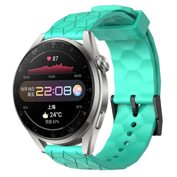 Cinturino per orologio in silicone tinta unita con motivo a calcio da 22 mm, For Huawei Watch 3 Pro, For Huawei GT2 Pro