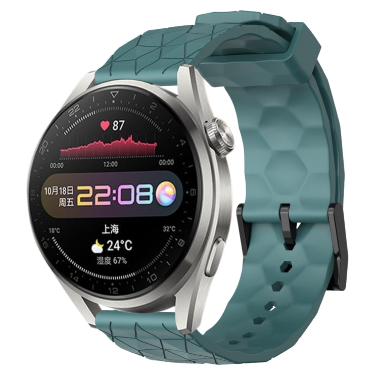 Cinturino per orologio in silicone tinta unita con motivo a calcio da 22 mm, For Huawei Watch 3 Pro, For Huawei GT2 Pro