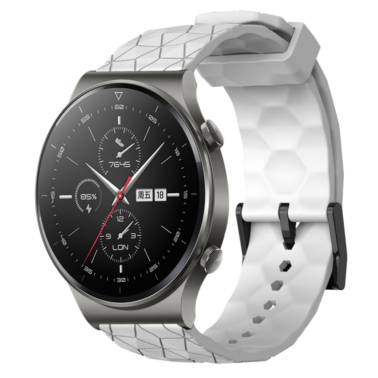 Cinturino per orologio in silicone tinta unita con motivo a calcio da 22 mm, For Huawei Watch 3 Pro, For Huawei GT2 Pro