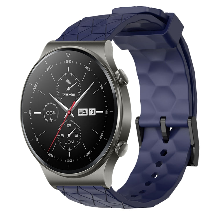 Cinturino per orologio in silicone tinta unita con motivo a calcio da 22 mm, For Huawei Watch 3 Pro, For Huawei GT2 Pro