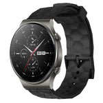 Cinturino per orologio in silicone tinta unita con motivo a calcio da 22 mm, For Huawei Watch 3 Pro, For Huawei GT2 Pro
