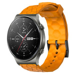 Cinturino per orologio in silicone tinta unita con motivo a calcio da 22 mm, For Huawei Watch 3 Pro, For Huawei GT2 Pro