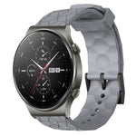 Cinturino per orologio in silicone tinta unita con motivo a calcio da 22 mm, For Huawei Watch 3 Pro, For Huawei GT2 Pro