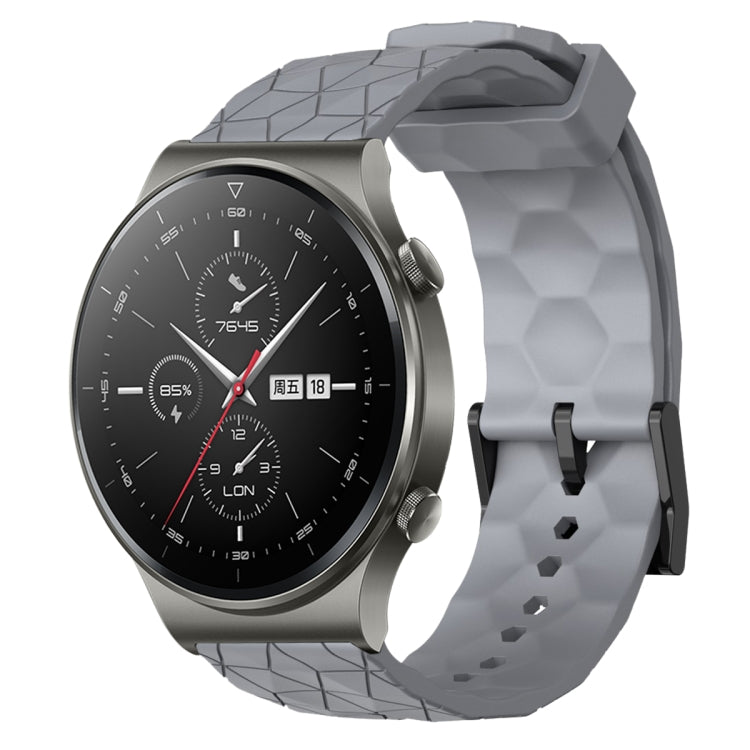 Cinturino per orologio in silicone tinta unita con motivo a calcio da 22 mm, For Huawei Watch 3 Pro, For Huawei GT2 Pro